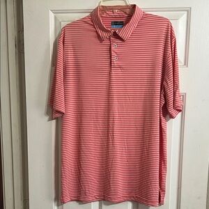 PGA Tour Men's Pink Striped Polo Shirt